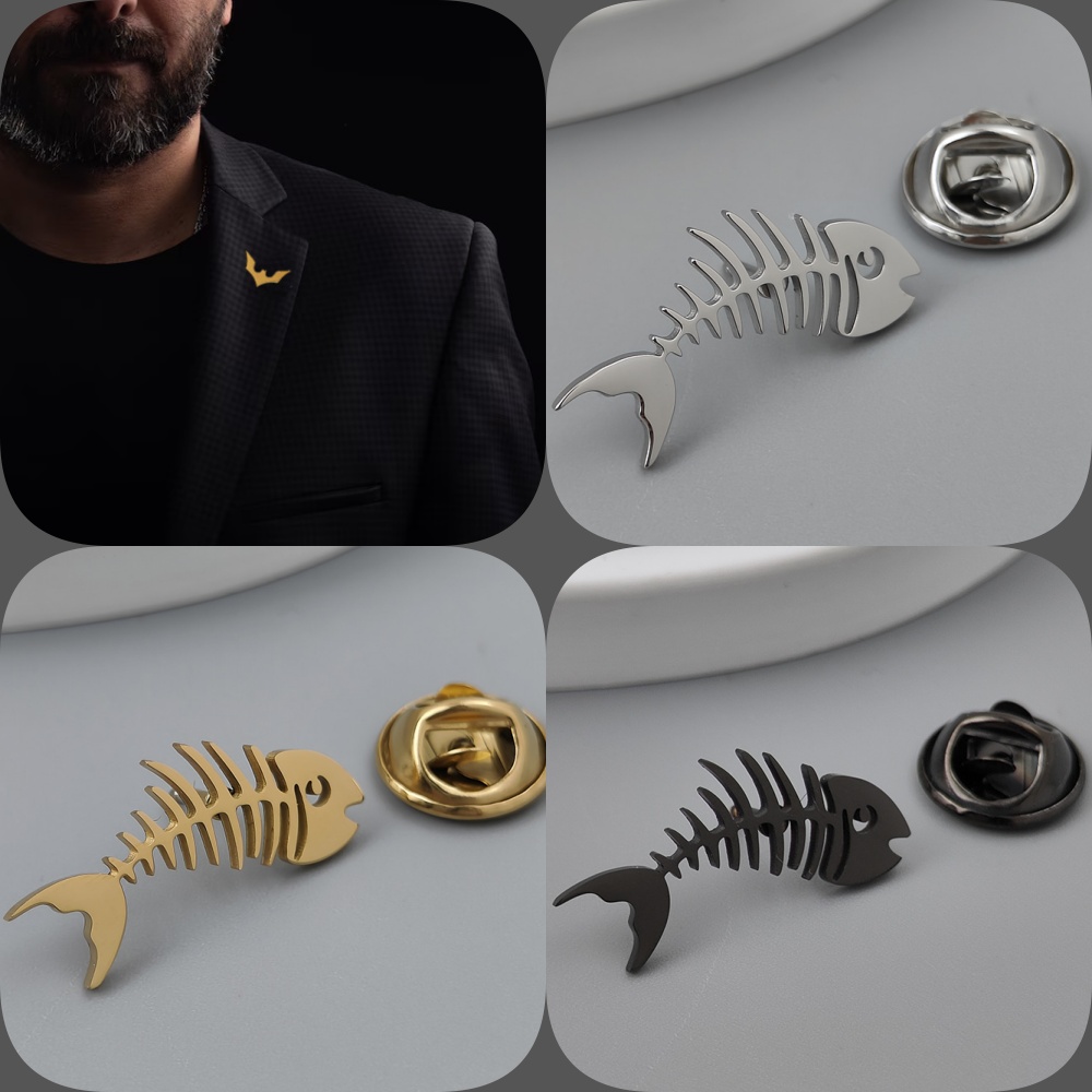 Men'S Accessories Gift Set Branded - Badge créatif plaqué or en os