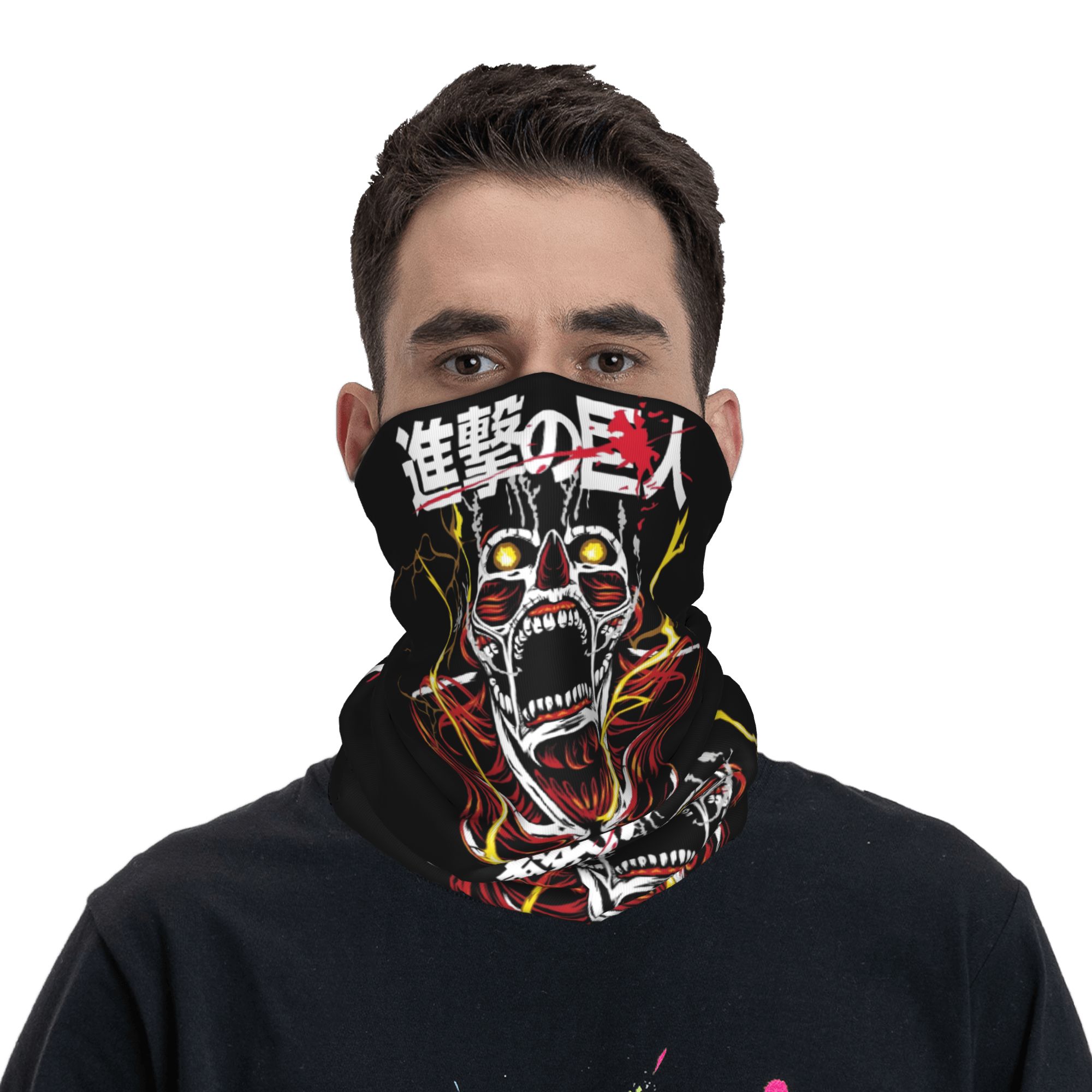 Men Accessories For Neck - Cache-cou Bandana Manga Japonais L'Attaque des