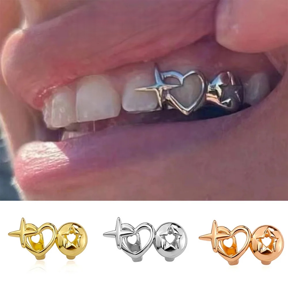 Men'S Accessories Vintage - Punk Hip Hop creux coeur dents
