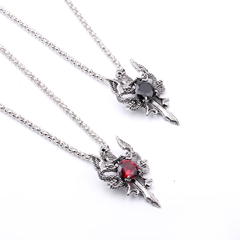Collier croix double dragon en - Men Accessories Necklace avis et prix