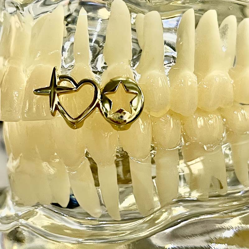 Punk Hip Hop creux coeur dents - Men'S Accessories Vintage avis et prix